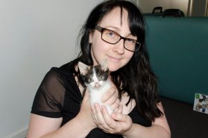 Minou and me the day we adopted her